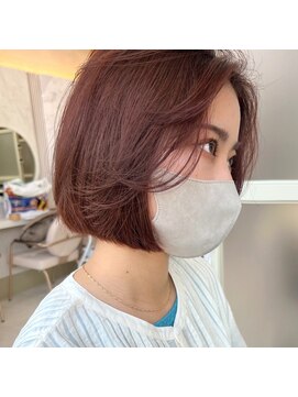 アフロートリノ(AFLOAT Leino) 【修】20代30代40代◎透明感カラー×韓国切りぱなしボブ