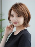 くびレイヤー前髪なしグレージュボブ 外はね【AIN.表参道】川原