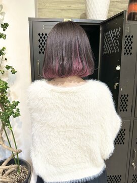 ヲタク(wotaku.) ミニボブピンクインナーカラーぷつっとボブインナーダブルカラー