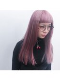 【GEEKS渋谷】ハイトーン/くすみピンク/春カラー/オン眉/モード