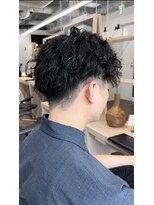 サロンドジョー(salon de joe) ツイストスパイラルパーマメンズマッシュ刈り上げ 奥東巧真