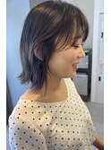 シースルーバング 外はねボブ