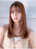《NYLON.》ピンクベージュ×レイヤー内巻