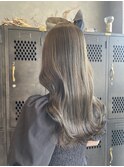 オリーブベージュ大人可愛い透明感立体感×なみなみウェーブ