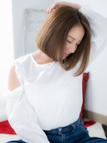 アルバハナレ 横浜(αlba HANARE)&nbsp;関内/髪質改善/シルキーベージュ×大人かきあげワンレンボブ！k