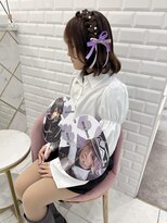 【ヘアメ】ボブでも可愛く♪編みたらしヘアメ＊新井
