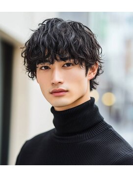 エヌプラスリタ 近鉄八尾(N+lita) 韓国マッシュ スペインカール スパイキーショートブルーブラック