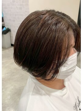 ドクターズサロン レラパール ショートボブ/顔まわりレイヤー/耳掛けヘア/大人ブラウン/垢抜け
