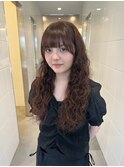 カーリーヘア/パーマスタイル/癖毛活かし/ベージュカラー