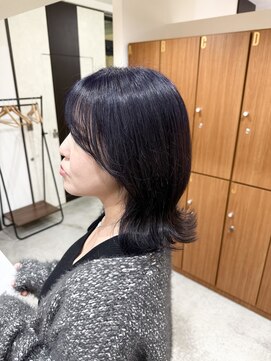 スウィープ 札幌大通(sweep) ディープラベンダーで艶映え◎韓国風外ハネミディ★