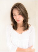 アッシュブラウン系☆ハイライトで動きプラス♪