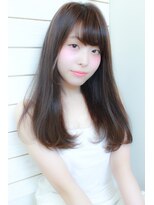 ヘアーアートシフォン 川口東口店(hair art chiffon) モーブカラー&セミウェットなワイドバングなくびれミディ 川口 