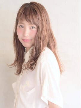 ザジヘアー(ZAZIE hair) 【オレンジベージュカラー】ルーズウェーブロング