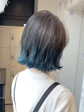 ジアン バイ ミルボン NU茶屋町+(GIEN by milbon) サファイアブルーデザイン裾カラー◎山本みづき