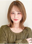 前髪アンブレラカラー似合わせカットこなれミディイメチェン