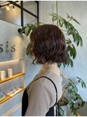 【Basis福田】ボブパーマ×ピンクベージュ