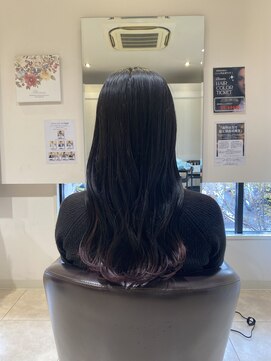 ルシードスタイル ボーグル岐阜店(LUCIDO STYLE BOGL) 黒×ピンクパープル裾カラー