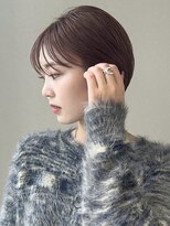 ノラギンザユー(NORA GINZA/U)&nbsp;丸みショートマッシュコンパクト黒髪ベージュショート前髪あり