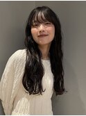 ロングウェーブ/艶髪/地毛風/ニュアンスパーマ/前髪/レイヤー