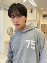 ハニー 町田(HONEY) 韓国マッシュブルーブラックセンターパートダウンパーマ黒髪2