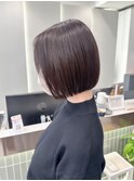 ◎黒髪美髪縮毛矯正ボブ！地毛風ストレート