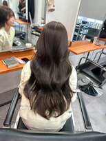 レブ 三条河原町(Reb,) ブリーチなしレイヤーカット顔周りレイヤーショコラブラウン韓国