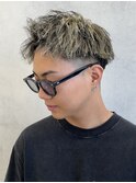 金メッシュ×アップバング