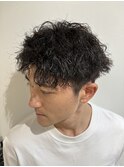 ソフトツイスパツーブロックマッシュパーマメンズ