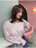 オリーブブラウン/レイヤーカット/透明感カラー/韓国ヘア