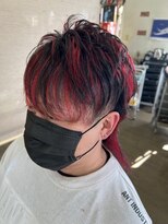 カットクラブ髪屋 ジャンキーズ(Junkey’s)&nbsp;ウルフ×赤メッシュ