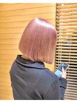 オーガニックエコ 川越(organic+eco)&nbsp;夏カラーはハイトーンピンク◎シアーピンク×丸みボブ