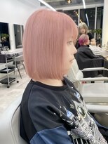 ダブルトーキョー シブヤ(W-TOKYO SHIBUYA)&nbsp;ボブカットレイヤーカットハイトーンピンクカラーリタッチ