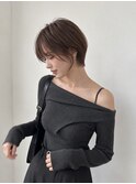 大人可愛い丸みマッシュショート20代30代40代髪前髪あり池袋丸顔