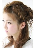 編みこみハーフアップスタイル