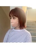 STACY くすみピンク×シースルーバング× 艶カラー