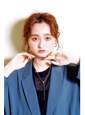 ペールベージュセクションカラーグラデーションカラー外ハネボブ