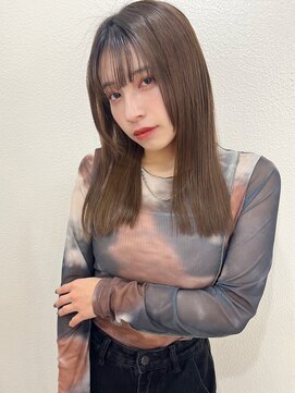 マリアバイアフロート(Maria by AFLOAT) 【山田】切りっぱなしセミディミルクティーベージュ