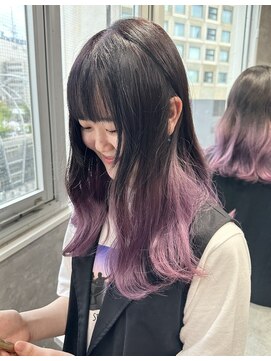 ルイス(L'wis) 縮毛矯正履歴にダブルカラー♪ピンクパープル【L'wis乙津】