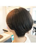 小顔ショート/アッシュブラック/艶カラー