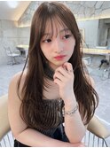 韓国ヘアーハッシュカットレイヤーカットグレージュブリーチ無し