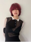 ボブ　ピンクカラー　ブリーチ　ブロンド ピンク