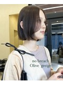 似合わせカットボブ小顔カット透明感カラーオリーブ