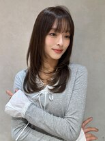 ロンド ルージュ 銀座店(Lond rouge)&nbsp;くびれヘア/アプリコットオレンジ/韓国/ブリーチ/レイヤー/銀座