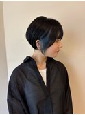 マッシュショート×イヤリングカラーブルーサファイア