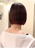 ★イメチェンボブワンレングスボブチェリーレッドワンカラー銀座