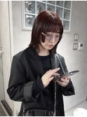 アプリコットオレンジ/くびれヘア/ウェーブショート［新潟］