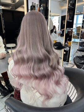 ラピス 渋谷本店(Lapis) ホワイトピンクグラデーション/シールエクステ/髪質改善/韓国風