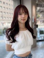 ジェム リット(GEM lit)&nbsp;《karin》wine red/名駅/名古屋/名古屋駅/ダブルカラー/赤カラー