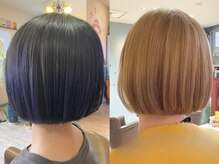 ノトマニア(NOTO MANIA)の雰囲気（ケアブリーチでダメージを軽減した淡いショートヘアのミニボブ♪）