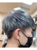#アッシュグレーカラー#メンズカット
